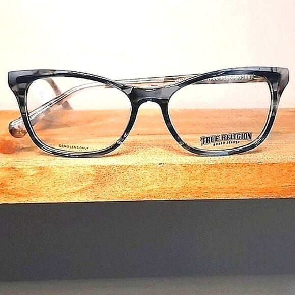 New Prescription-ready Eyeglass Frame, gray marble, cat eye glasses, 53-16-140 - Picture 1 of 6